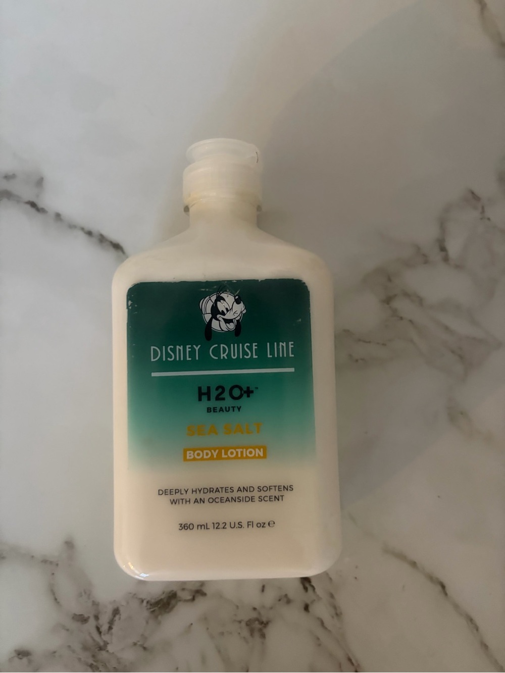 Disney H2O+ Sea Salt Body Lotion - White with Teal Label and Yellow Accents